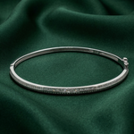 Load image into Gallery viewer, 925 Sterling Silver Double Line Crystal Bangle Bracelet