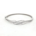 Load image into Gallery viewer, 925 Sterling Silver CZ Wave Kada Bracelet