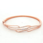 Load image into Gallery viewer, 925 Sterling Silver CZ Wave Kada Bracelet