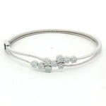 Load image into Gallery viewer, 925 Sterling Silver CZ Floral Cluster Kada Bracelet