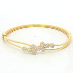 Load image into Gallery viewer, 925 Sterling Silver CZ Floral Cluster Kada Bracelet