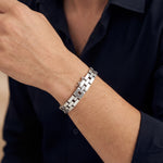 Load image into Gallery viewer, 925 Sterling Silver Pantera Type Link Men's Bracelet