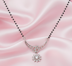 Load image into Gallery viewer, Flower Mangalsutra in 925 Sterling Silver Rhodium Plated 17 inches
