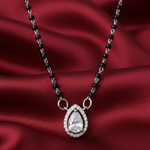 Load image into Gallery viewer, Raga Pear Shape Mangalsutra in 925 Sterling Silver Rhodium Plated 17 inches
