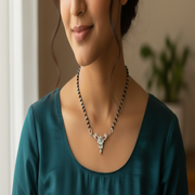 Mangalsutra in 925 Sterling Silver Rhodium Plated 17 inches