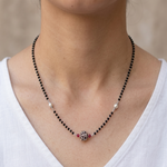 Load image into Gallery viewer, Pearl Mangalsutra in 925 Sterling Silver Rhodium Plated 20 inches
