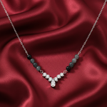 Load image into Gallery viewer, Stylish Crystal Mangalsutra in 925 Sterling Silver Rhodium Plated 9 inches