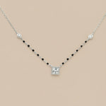 Load image into Gallery viewer, 925 Sterling Silver Plated Stones Mangalsutra in Rhodium Plated 9 inches