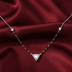 Load image into Gallery viewer, 925 Sterling Silver Triangle Stones Mangalsutra in Rhodium Plated 9 inches