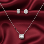 Load image into Gallery viewer, Mangalsutra With Earring in 925 Sterling Silver Rhodium Plated 9 inches