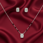Load image into Gallery viewer, Mangalsutra With Earring in 925 Sterling Silver Rhodium Plated 9 inches