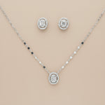 Load image into Gallery viewer, Mangalsutra With Earring in 925 Sterling Silver Rhodium Plated 9 inches