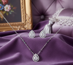 Load image into Gallery viewer, Mangalsutra With Earring in 925 Sterling Silver Rhodium Plated 9 inches