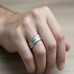 Load image into Gallery viewer, Eternity Band 925 Sterling Silver Men's Ring