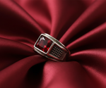 Load image into Gallery viewer, Triad Red Stone 925 Sterling Silver Men's Ring