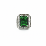 Load image into Gallery viewer, Green Stone 925 Sterling Silver Men's Ring