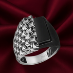 Load image into Gallery viewer, Poseidon Noir 925 Sterling Silver Men's Ring