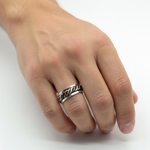 Load image into Gallery viewer, Triad Celtic 3 Tone 925 Sterling Silver Men's Ring