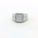 Load image into Gallery viewer, Men’s 925 Silver Diamond-Look Square Statement Ring