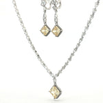 Load image into Gallery viewer, Dual Swag 925 Sterling Silver Necklace with earring Set Studded with Cubic Zircons