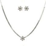 Load image into Gallery viewer, 925 Sterling Silver Necklace with Stud Earring Set Studded With Cubic Zircons