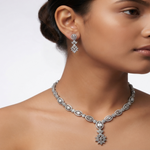 Load image into Gallery viewer, Premium 925 Silver Necklace & Earrings Set for Women
