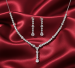 Load image into Gallery viewer, 925 Sterling Silver Necklace with Earring Set Studded With Cubic Zircons