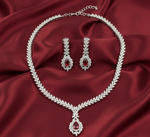 Load image into Gallery viewer, 925 Sterling Silver Pink Stone Necklace with Earring Set Studded With Cubic Zircons