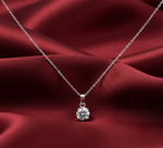 Load image into Gallery viewer, 925 Sterling Silver Stud Diamond Pendant Necklace with Adjustable Length