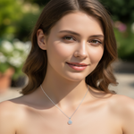 Load image into Gallery viewer, 925 Sterling Silver Stud Diamond Pendant Necklace with Adjustable Length
