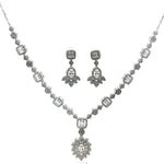 Load image into Gallery viewer, 925 Sterling Silver Designer Necklace Set with Crystal Accents