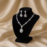 Load image into Gallery viewer, 925 Sterling Silver Designer Necklace Set with Crystal Accents