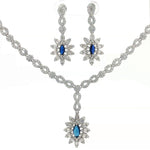 Load image into Gallery viewer, Elegant 925 Sterling Silver Necklace Set with Crystal Pendant & Stud Earrings