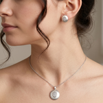 Load image into Gallery viewer, 925 Sterling Silver Necklace with Earring Set Studded With Cubic Zircons