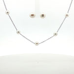 Load image into Gallery viewer, 925 Sterling Silver Necklace with Stud Earring Set Studded With Cubic Zircons