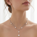 Load image into Gallery viewer, Elegant 925 Sterling Silver Pearl Necklace & Stud Earring Set