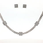 Load image into Gallery viewer, Emerald Shape Timeless 925 Silver Necklace & Earrings Set for Women