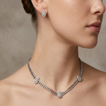 Load image into Gallery viewer, Pear Shape Timeless 925 Silver Necklace & Earrings Set for Women
