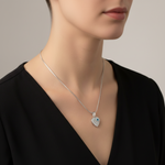 Load image into Gallery viewer, Evil Eye Heart Shaped 925 Sterling Silver Pendant With Chain