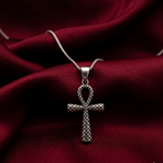 Load image into Gallery viewer, 925 Sterling Silver Diamond Criss Cross Pendant Necklace with Adjustable Length