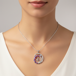 Load image into Gallery viewer, Kaleidoscope 925 Sterling Silver Pendant with chain (Chain length 18 inches)
