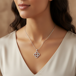 Load image into Gallery viewer, Yuva Mrignaini Sterling Silver Pendant with chain (Chain Length 18 inches)