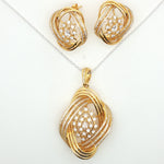 Load image into Gallery viewer, 925 Sterling Silver Necklace with Earring Set Studded With Cubic Zircons