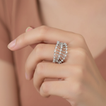 Load image into Gallery viewer, Aparna Half Eternity 925 Sterling Silver Ring