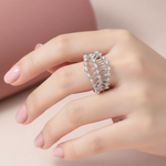 Load image into Gallery viewer, Aparna Half Eternity 925 Sterling Silver Ring