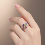 Load image into Gallery viewer, Damia Color 925 Sterling Silver Ring Adjustable Ring size. Comfortably fits Indian size 9 to 17