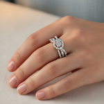 Load image into Gallery viewer, Damia Round 925 Sterling Silver Ring Adjustable Size. Fits Indian ring size 9 to 17