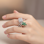 Load image into Gallery viewer, Dual Element 925 Sterling Silver Ring. Adjustable ring , Comfortably fits Indian Sizes 9 to 17