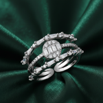 Load image into Gallery viewer, Damia Twin 925 Sterling Silver Ring Adjustable Size. Fits Indian ring size 12 to 17