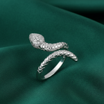 Load image into Gallery viewer, Serpent 925 Sterling Silver Ring. Adjustable ring size. Fits comfortably between Indian ring size 9 to 17